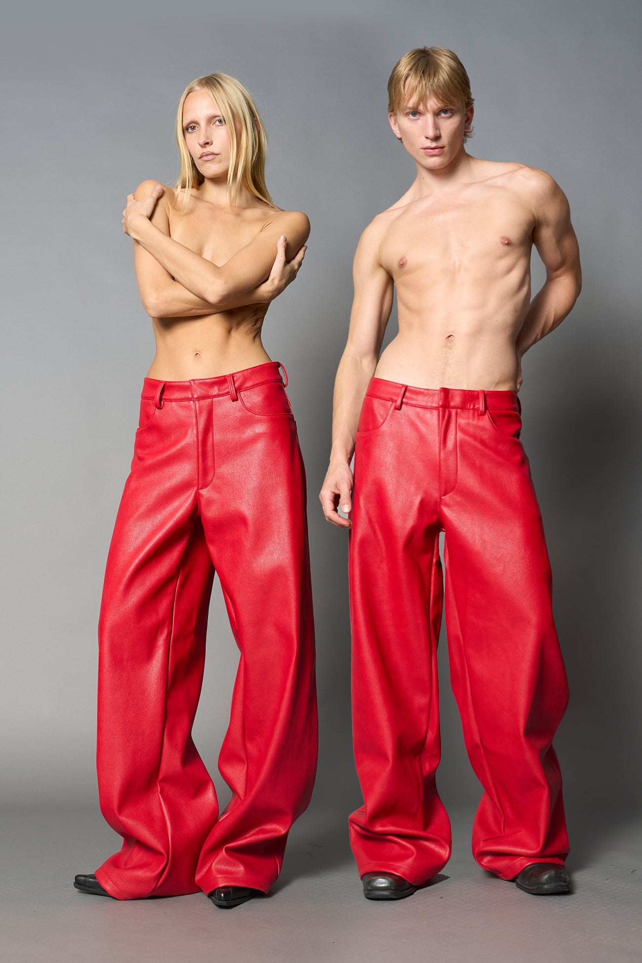 Leather Baggy Suiting Pants